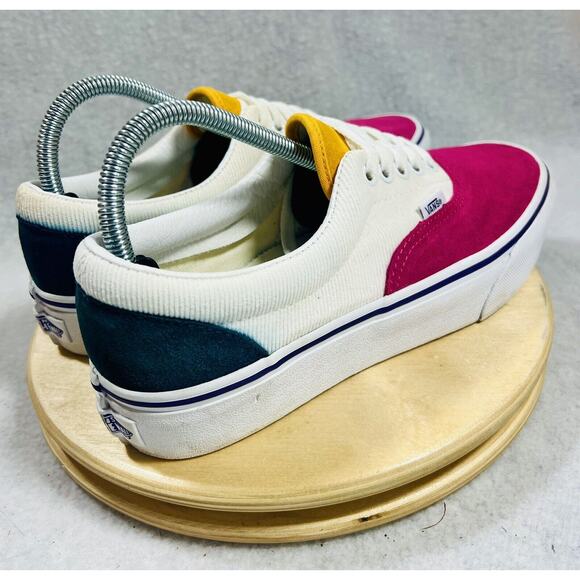 VANS Era Classic Platform Mini Cord Suede Slip On Shoes Women’s 9.5 Pink Teal - Picture 5 of 9